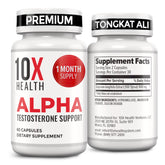 10X Health Alpha bottle front signaling vitality support for men