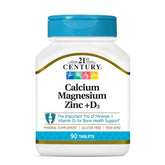 21st Century Cal Mag Zinc D tablets 90-count pack for daily use