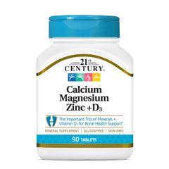 21st Century Cal Mag Zinc D tablets 90-count pack for daily use