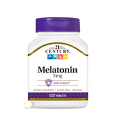 21st Century Melatonin 5 mg tablets front label shows purity and sleep support