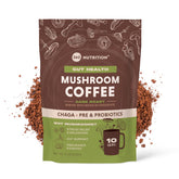 360 Nutrition Instant Mushroom Coffee chaga pour highlights a rich aroma and energizing start