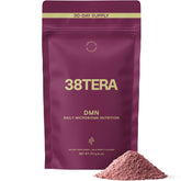 38TERA DMN powder tub front view highlighting daily microbiome support