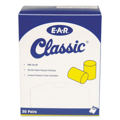 Worker wearing 3M E-A-R Classic earplugs during workshop tasks for noise protection