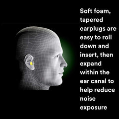 3M E-A-Rsoft Yellow Neon Blasts ear plugs packaged in polybag for hygiene.