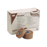 3M Micropore tan tape 1/2 inch by 10 yards, box of 24, breathable