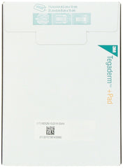 3M Tegaderm +Pad film dressing packaging demonstrates sterile, waterproof barrier for wound protection
