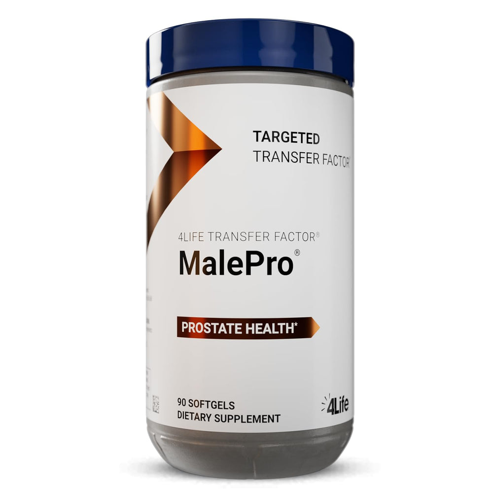 4Life Transfer Factor MalePro bottle highlighting prostate health support for daily wellness.