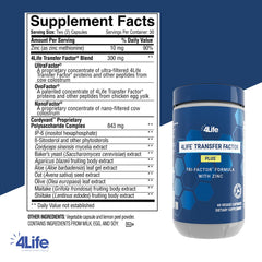 4Life Transfer Factor Plus Zinc capsules close-up show vegetarian-friendly daily support.