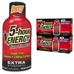 5-hour ENERGY Extra Strength Berry Shot bottle ready for on-the-go energy and focus.