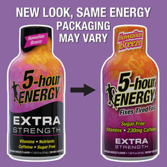 5-hour ENERGY Hawaiian Breeze ingredients visual highlighting B-vitamins and amino acids
