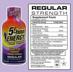 5-hour ENERGY regular strength bottle pour capturing quick caffeine boost