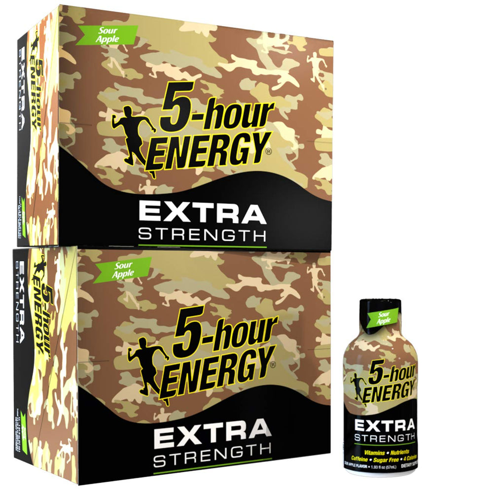 5-hour ENERGY Sour Apple Shot front-pack showing portable energy option