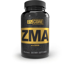 5% Nutrition Core ZMA bottle front showing brand and 90-count capsules for daily recovery