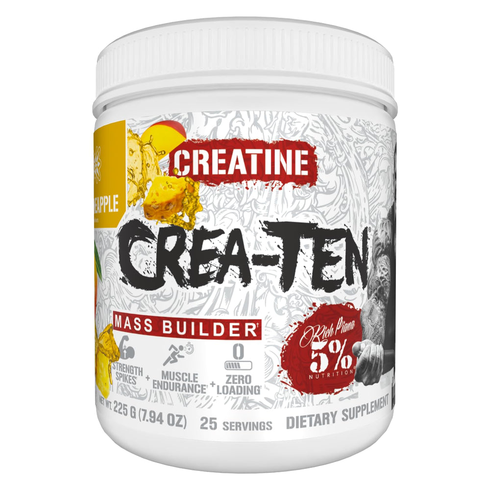 5% Nutrition CreaTEN tub front highlighting premium creatine blend for workouts