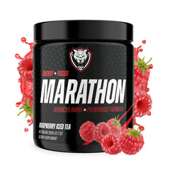 6AM Run Marathon Amino Energy powder scoop for steady energy during long runs.