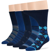 7BIGSTARS KINGDOM men's diabetic cotton socks in navy argyle pattern for breathable comfort
