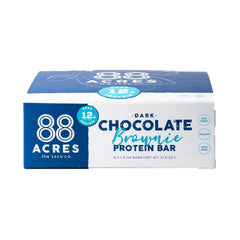 88 Acres Dark Chocolate Brownie Seed Protein Bar pack shown for on-the-go fueling