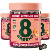 8Greens gummies peach flavor bottle ready for daily greens