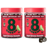 8Greens Supergreens Gummies packaging featuring apple flavor and greens blend