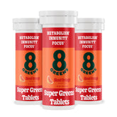 8Greens Supergreens tablets bottle front, convenient daily greens boost.