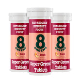 8Greens Supergreens tablets front label, easy daily greens.