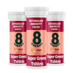 8Greens Supergreens tablets front label, easy daily greens.