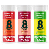 8Greens supergreens tablets dissolving in water for a refreshing daily boost.