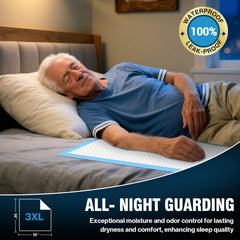 AAY diamond design bed pad directs liquid away to protect linens