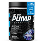 ABE Pump bottle shows explosive focus with stimulant-free energy for workouts.