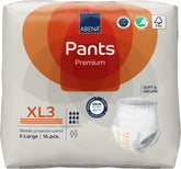 Abena Pants Premium XL3 on model showing extra-tall waistline for full coverage.