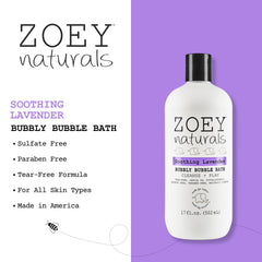 Absolutely Natural Zoey Naturals bubble bath bottle pour for easy kid-friendly use.