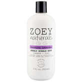 Absolutely Natural Zoey Naturals bubble bath packaging with lavender signals soothing bath time.