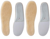 ABUSA premium think wool sheepskin insoles closeup reveals soft warmth for footwear.