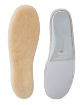 ABUSA Sheepskin Insoles close-up of wool fleece texture for warmth.