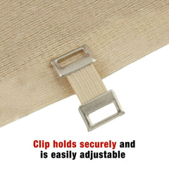 ACE elastic bandage clip-closure demonstrates a snap-in fit for quick adjustment.