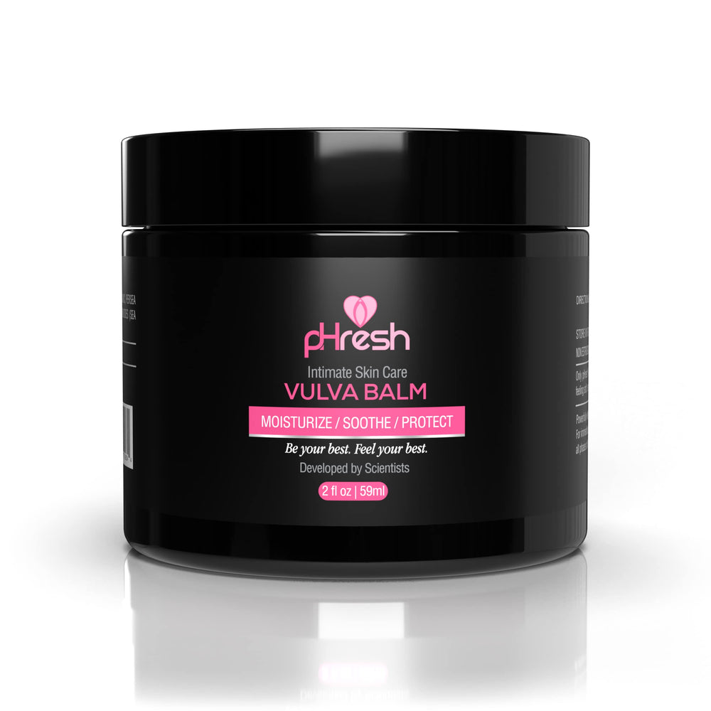 ACE NUTRITION feminine care balm jar close-up with organic ingredients for gentle hydration