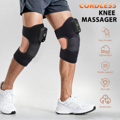 Actda knee massager strap fit demonstrates secure wrap during activity.