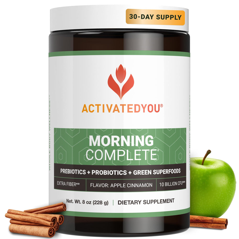 ACTIVATEDYOU front packaging showing apple cinnamon flavor and benefits