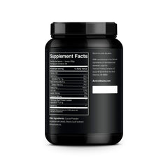 Active Stacks beef protein isolate chocolate mixing—blend into smoothies for low-carb nutrition.