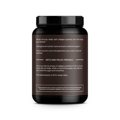 Active Stacks Collagen Peptides Chocolate scoop demonstrates easy daily measuring for wellness and workouts.