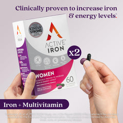 ACTIVEIRON bottle label highlights non-constipating iron and vitamins