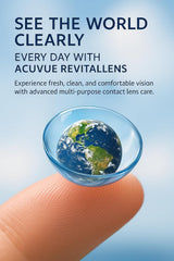 ACU vue Revita packaging highlights a pack of two bottles for value.