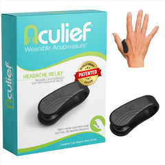 Aculief wearable acupressure clip from side view for discreet stress relief on the go