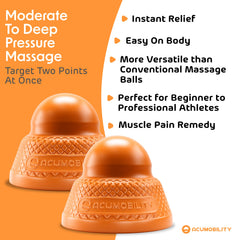 Acumobility flat-base therapy ball emphasizing stability for precise pressure.