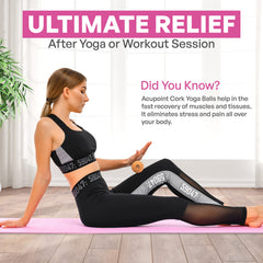 Acupoint cork massage ball used on the back to target tension