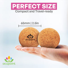 Acupoint cork massage balls with mesh bag for easy portability during travel