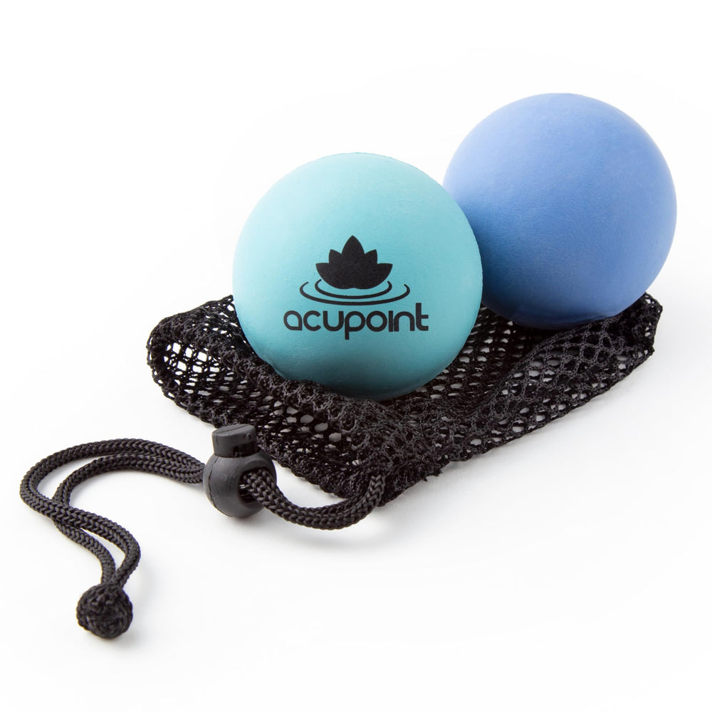 Acupoint massage ball set for yoga use promotes self myofascial release