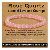 AD Beads rose quartz bracelet closeup highlights natural glow for everyday wear.