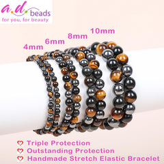 AD Beads triple protection bracelet black obsidian detail with shielding vibe