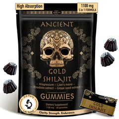 ad hoc 1100mg gold shilajit gummies bottle: potent energy and immune support in a daily chew